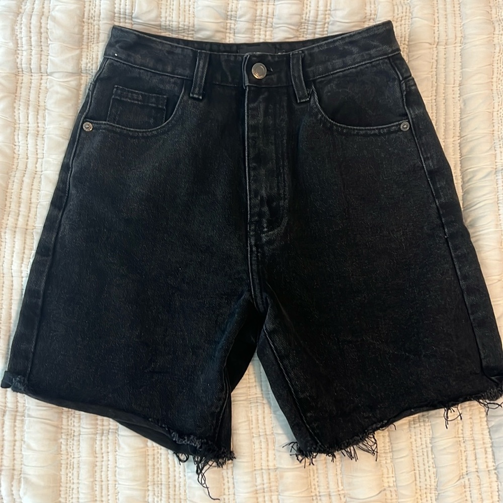 Black Denim Shorts